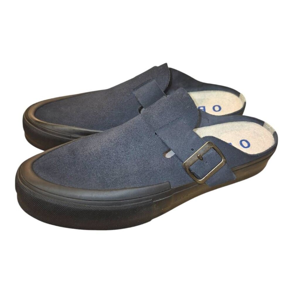 OBRA Heavy Suede Buckled Mule Navy/Black Sz US M10 EU 44
